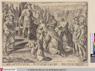 [Veturia and Volumnia begging Coriolanus; Veturia und Volumnia bitten Coriolanus um den Frieden]