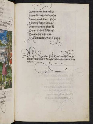 Wie der Tugentsam Held Tewrdannnckh zu der Künigin Ernreich kam und welcher mass Er von Ir empfangen ward.