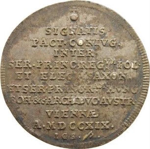 1/4 Taler - auf die Verlobung des Kurprinzen Friedrich August mit Prinzessin Maria Josepha in Wien