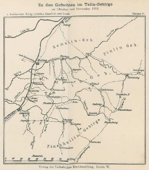 Skizze 18. Zu den Gefechten im Talin-Gebirge im Oktober und November 1904