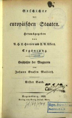 Geschichte der Magyaren, 1