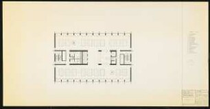 Hochschulbibliothek, Karlsruhe Neubau: 2. OG, Grundriss mit Legende und Möblierung, 1:100