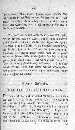 Vierter Abschnitt. Von der sittlichen Erziehung.