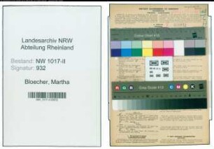 Entnazifizierung Martha Bloecher , geb. 05.11.1903 (Diakonisse)