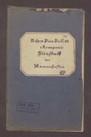 Strafbuch für Mannschaften der 2. Kompanie
