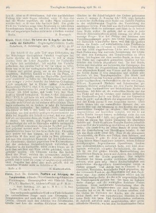 363 [Rezension] Blank, Oskar, Die Lehre des hl. Augustin vom Sakramente der Eucharistie. Dogmengeschichtliche Studie