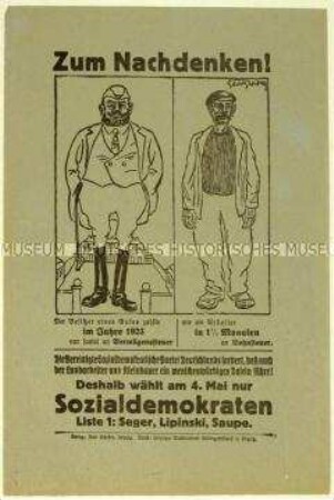 Aufruf der Vereinigten SPD zur Reichstagswahl am 4. Mai 1924