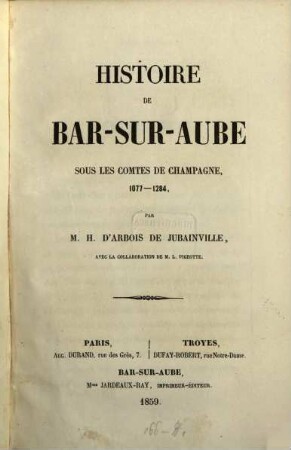 Histoire de Bar-sur-Aube sous les comtes de Champagne, 1077-1284
