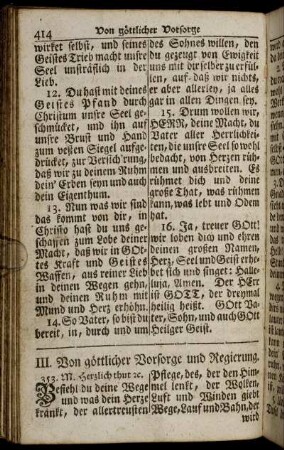 III. Von göttlicher Vorsorge und Regierung.