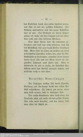 Vermischte Bemerkungen