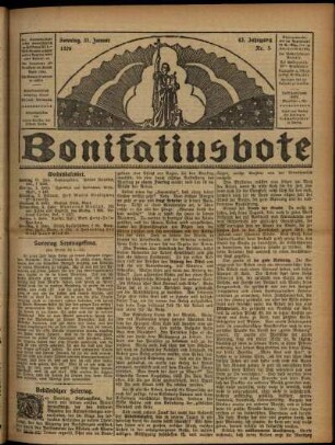 Erste Ausgabe vom Sonntag, den 31. Januar 1926.