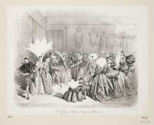 La Gigue. Bal sous le signe de Henri III, Blatt 10 der Folge "Folies-Gauloises depuis les Romains jusqu'à nos Jours. Album de Moeurs et de Costumes"
