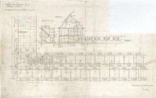 Fischer, Theodor; München - Freimann; Ledigenheim - Grundriss EG, Schnitte