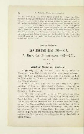 Zweiter Abschnitt. Das fränkische Reich 481-843