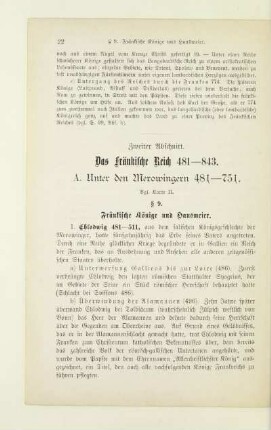 Zweiter Abschnitt. Das fränkische Reich 481-843