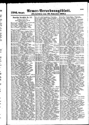 1286. Ausgabe. Mittwoch, 29. November 1916