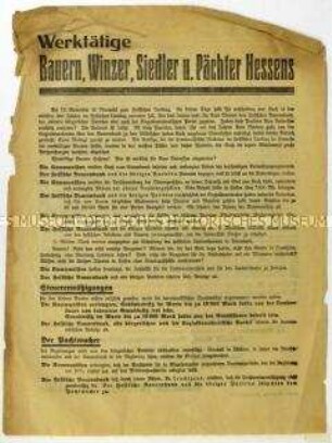 Aufruf der KPD zur Wahl des hessischen Landtags 1927