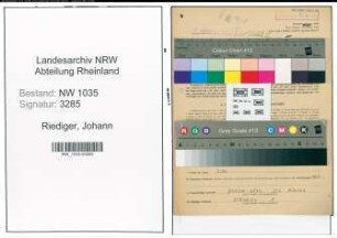 Entnazifizierung Johann Riediger , geb. 05.11.1921 (Bergmann)