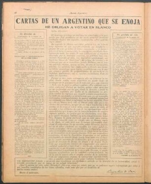 Cartas de un argentino que se enoja