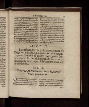Cap. X. Errores quorundam circa locum affectum proponuntur