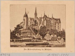 Die Albrechtsburg in Meißen, Blick über die Elbe nach Westen