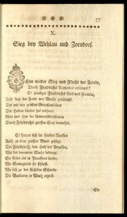 X. Sieg bey Wehlau und Zorndorf