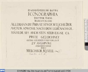 Ioannis Gvilielmi Bavrn, Iconographia, Tritter Theil