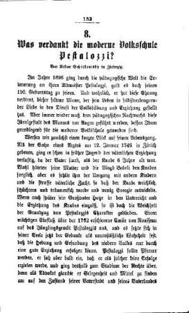 Was verdankt die moderne Volksschule Pestalozzi?