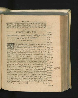 Dissertatio XVI. De Contractibus innominatis, & Obligationibus quae quasi ex Contractu.