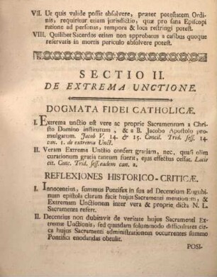 Sectio II. De extrema unctione.
