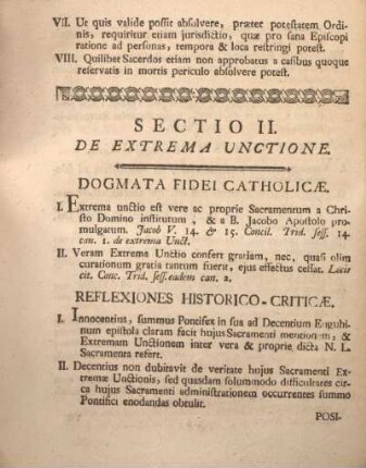 Sectio II. De extrema unctione.