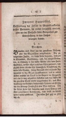 Zweytes Hauptstück. Beschreibung der Zufälle der Krankheiten der Säfte, ...