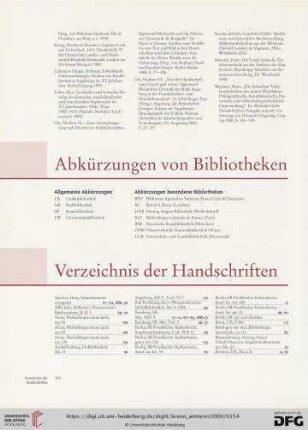 Verzeichnis der Handschriften
