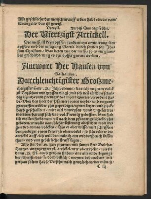 Der Viertzigst Artickell.