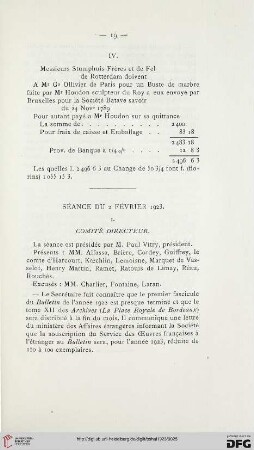 Séance du 2 février 1923