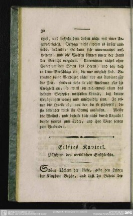 Eilftes Kapitel. Pflichten des weiblichen Geschlechts
