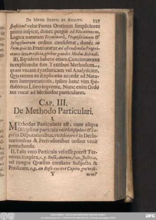 Cap. III. De Methodo Particulari.