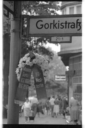 Kleinbildnegativ: 30. Todestag Maxim Gorkis, 1966