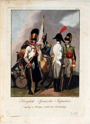 Königlich-spanische Infanterie, aus: "Charakteristische Darstellung der vorzüglichsten europäischen Militärs"