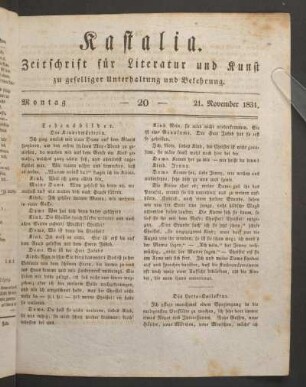 Ausgabe vom 17. November 1831.