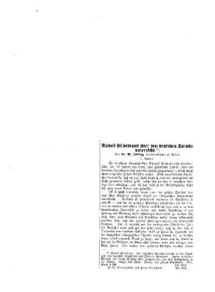 Rudolf Hildebrand über den deutschen Sprachunterricht : 1. Artikel ; (Schluß folgt)