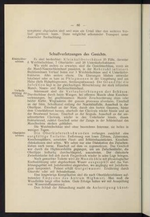 86-101, III. Schussverletzungen des Gesichts. - IV. Schussverletzungen des Halses.