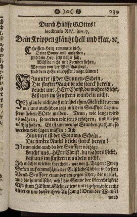 Durch Hülffe Gottes! Meditatio XIV.