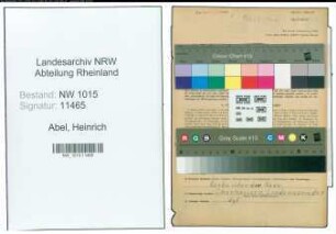 Entnazifizierung Heinrich Abel , geb. 18.10.1900 (Reichsbahnsekretaer)