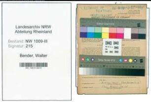 Entnazifizierung Walter Bender , geb. 13.06.1896 (Kaufmann)