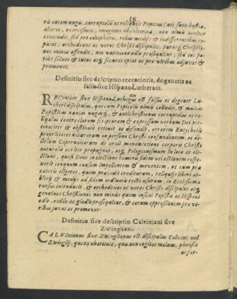 Definitio sive descriptio Calviniani sive Zwingliani.