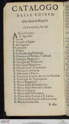 Catalogo delle Chiese