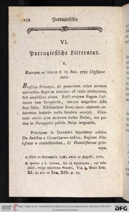 VI. Portugiesische Litteratur
