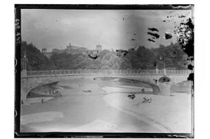 Brücke : München. Kabelsteg über die Isar, um 1910/1920
