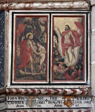 Bemalung der Gildenprieche mit Szenen des Neuen Testaments — Vorhölle und Auferstehung